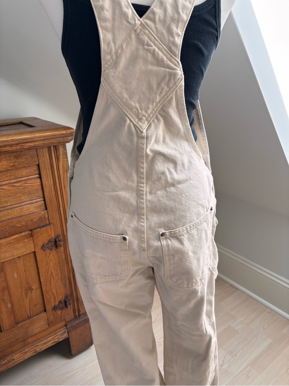 Old Navy Cream Denim Overalls 🤍 - Picture 2 of 8
